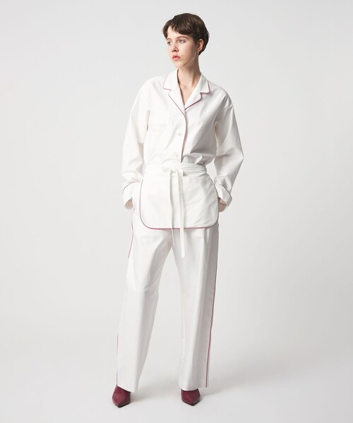 6（ロク）の「＜6(ROKU)＞コットン パイピング シャツ（シャツ/ブラウス・レディース・ホワイト/コバルトブルー・FREE）」の3枚目の写真