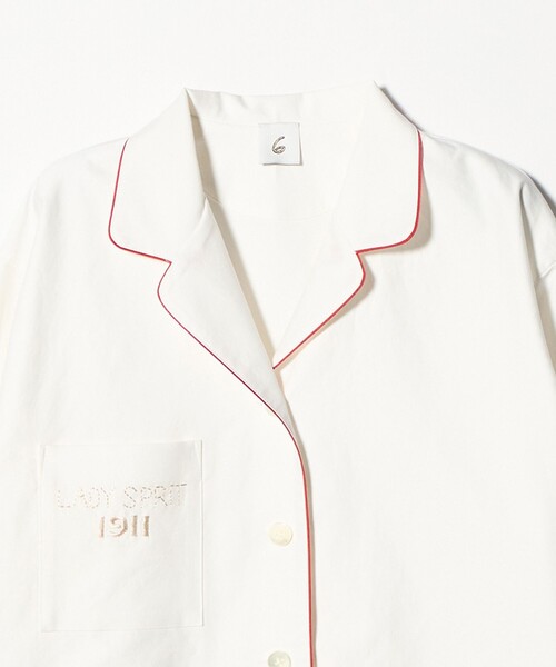 6（ロク）の「＜6(ROKU)＞コットン パイピング シャツ（シャツ/ブラウス・レディース・ホワイト/コバルトブルー・FREE）」の7枚目の写真