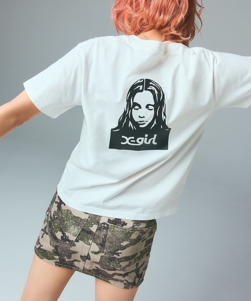 X-girl（エックスガール）の「FLAP POCKET MINI SKIRT（スカート・レディース・ブラック/カモフラージュ・S/M）」の4枚目の写真