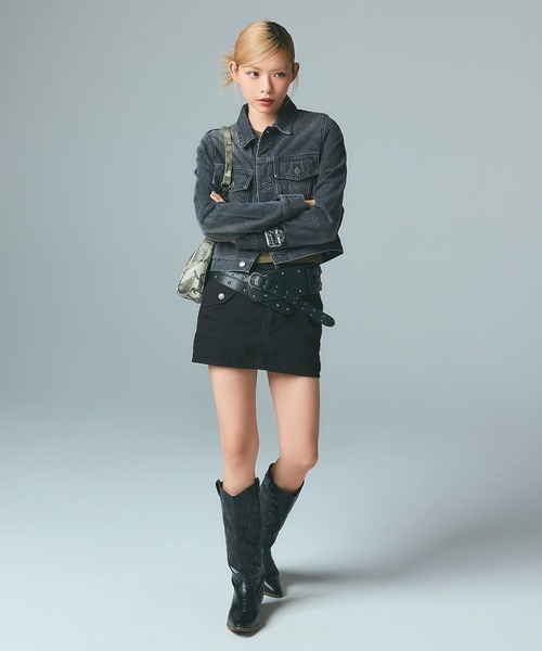 X-girl（エックスガール）の「FLAP POCKET MINI SKIRT（スカート・レディース・ブラック/カモフラージュ・S/M）」の22枚目の写真