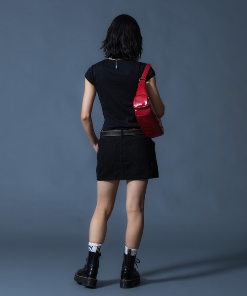 X-girl（エックスガール）の「FLAP POCKET MINI SKIRT（スカート・レディース・ブラック/カモフラージュ・S/M）」の9枚目の写真