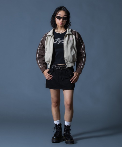 X-girl（エックスガール）の「FLAP POCKET MINI SKIRT（スカート・レディース・ブラック/カモフラージュ・S/M）」の8枚目の写真