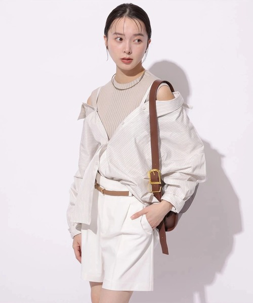 Mystrada（マイストラーダ）の「２ＷＡＹシャツリブニットアンサンブル（ニット/セーター・レディース・ベージュ系その他/ライトブルー・38/36）」の3枚目の写真