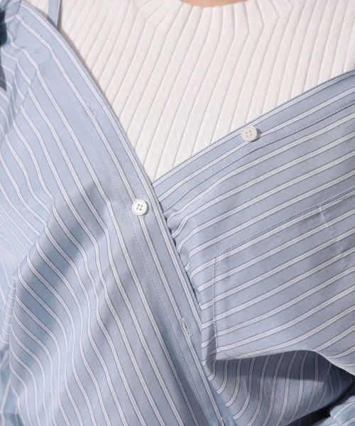 Mystrada（マイストラーダ）の「２ＷＡＹシャツリブニットアンサンブル（ニット/セーター・レディース・ベージュ系その他/ライトブルー・38/36）」の13枚目の写真