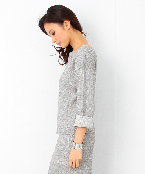 B:MING by BEAMS（ビーミングバイビームス）の「ビーミング by ビームス / テレコ後ろVネックプルオーバー 16SS（Tシャツ/カットソー・レディース・グレー/ネイビー・ONE SIZE）」の6枚目の写真