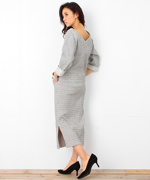 B:MING by BEAMS（ビーミングバイビームス）の「ビーミング by ビームス / テレコ後ろVネックプルオーバー 16SS（Tシャツ/カットソー・レディース・グレー/ネイビー・ONE SIZE）」の15枚目の写真