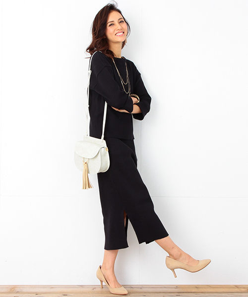 B:MING by BEAMS（ビーミングバイビームス）の「ビーミング by ビームス / テレコ後ろVネックプルオーバー 16SS（Tシャツ/カットソー・レディース・グレー/ネイビー・ONE SIZE）」の18枚目の写真