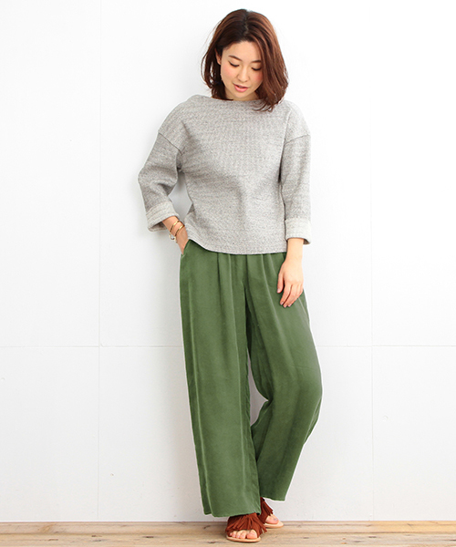 B:MING by BEAMS（ビーミングバイビームス）の「ビーミング by ビームス / テレコ後ろVネックプルオーバー 16SS（Tシャツ/カットソー・レディース・グレー/ネイビー・ONE SIZE）」の4枚目の写真