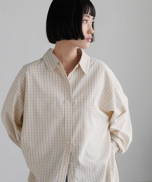 LOWRYS FARM（ローリーズファーム）の「チェックBIGシャツ　638587（シャツ/ブラウス・レディース・ブラック/ブラウン/グレー/ベージュ系その他2・FREE）」の3枚目の写真