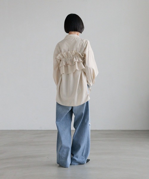 LOWRYS FARM（ローリーズファーム）の「チェックBIGシャツ　638587（シャツ/ブラウス・レディース・ブラック/ブラウン/グレー/ベージュ系その他2・FREE）」の15枚目の写真