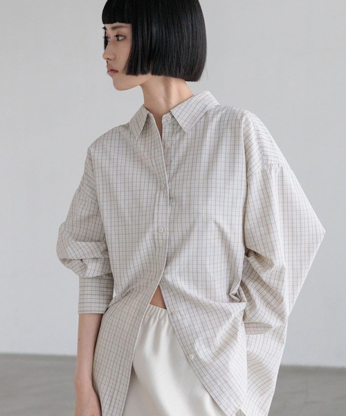 LOWRYS FARM（ローリーズファーム）の「チェックBIGシャツ　638587（シャツ/ブラウス・レディース・ブラック/ブラウン/グレー/ベージュ系その他2・FREE）」の12枚目の写真