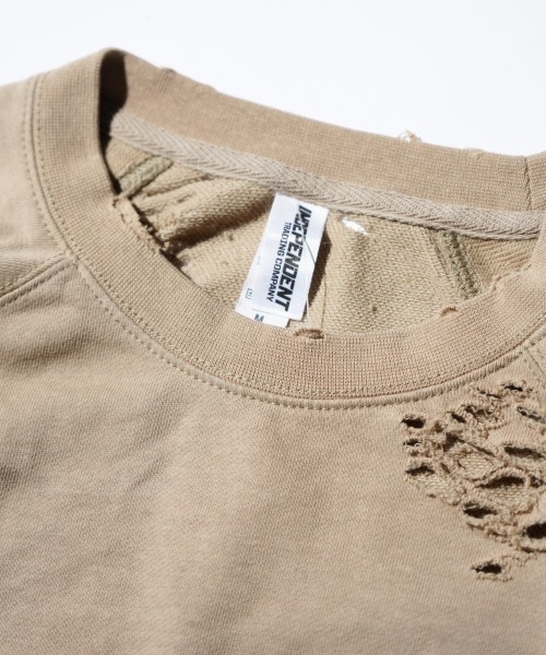 THRIFTY LOOK（スリフティールック）の「THRIFTY LOOK スリフティルック / WORN-OUT RAGLAN CREW SWEAT ダメージ加工（スウェット・メンズ・ブラウン/ブラック/ヘザーグレー・LARGE/X-LARGE/MEDIUM）」の21枚目の写真