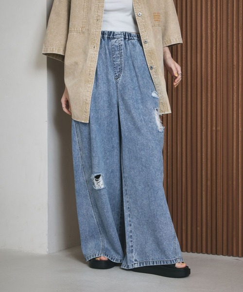 LEPSIM（レプシィム）の「イージーデニムパンツ　630150（デニムパンツ・レディース・ライトブルー/グレー系その他/ブルー/ピンク/ブルー系その他・FREE）」の21枚目の写真