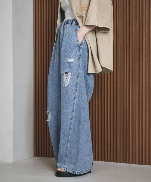 LEPSIM（レプシィム）の「イージーデニムパンツ　630150（デニムパンツ・レディース・ライトブルー/グレー系その他/ブルー/ピンク/ブルー系その他・FREE）」の20枚目の写真