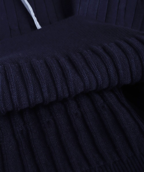WESTSEA（ウエストシー）の「Vネック フリル リボン付 ケーブル編みニット ショート丈（ニット/セーター・レディース・アイボリー/ネイビー・FREE）」の22枚目の写真