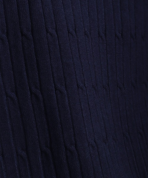 WESTSEA（ウエストシー）の「Vネック フリル リボン付 ケーブル編みニット ショート丈（ニット/セーター・レディース・アイボリー/ネイビー・FREE）」の21枚目の写真