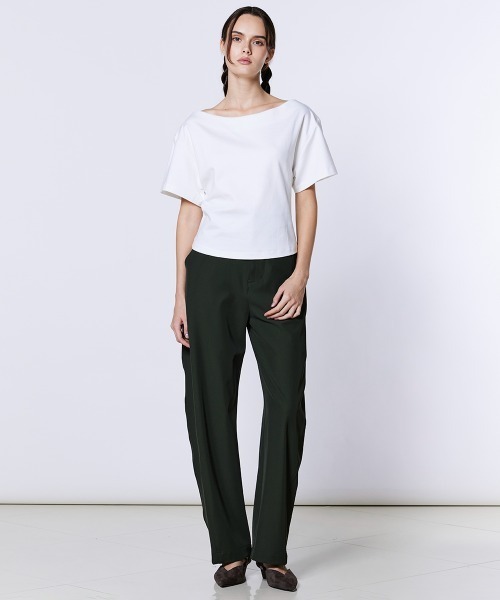 Sov.（ソブ）の「ベアコットンボートネックトップス（Tシャツ/カットソー・レディース・ブラック/オフホワイト・38/36）」の10枚目の写真