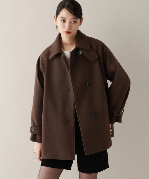 RAGEBLUE（レイジブルー）の「メルトンスタンドショートコート（ステンカラーコート・レディース・ブラック/ダークブラウン・FREE）」の11枚目の写真