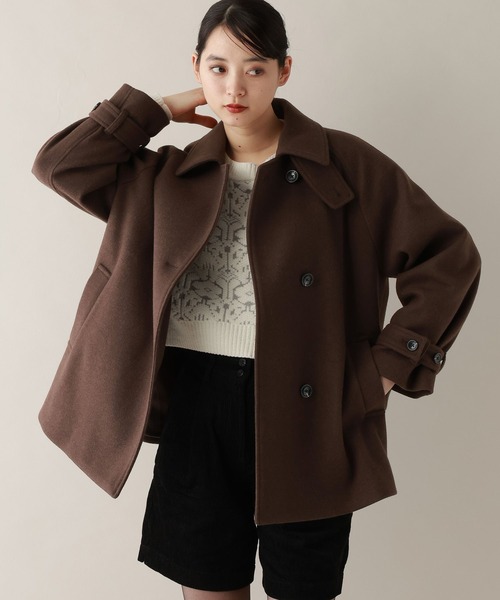 RAGEBLUE（レイジブルー）の「メルトンスタンドショートコート（ステンカラーコート・レディース・ブラック/ダークブラウン・FREE）」の13枚目の写真