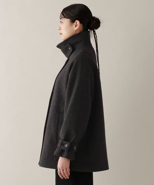 RAGEBLUE（レイジブルー）の「メルトンスタンドショートコート（ステンカラーコート・レディース・ブラック/ダークブラウン・FREE）」の14枚目の写真