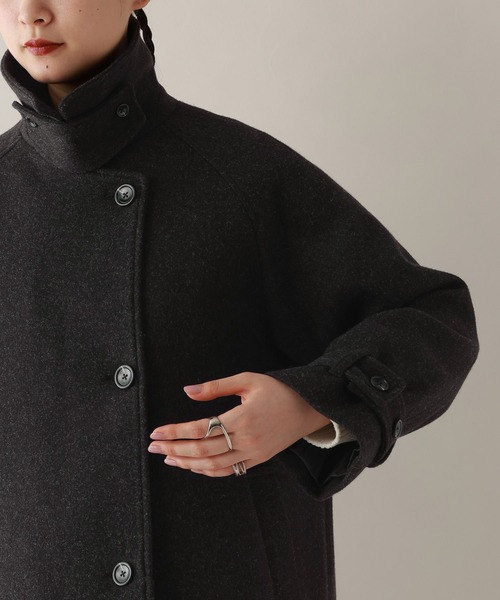 RAGEBLUE（レイジブルー）の「メルトンスタンドショートコート（ステンカラーコート・レディース・ブラック/ダークブラウン・FREE）」の18枚目の写真