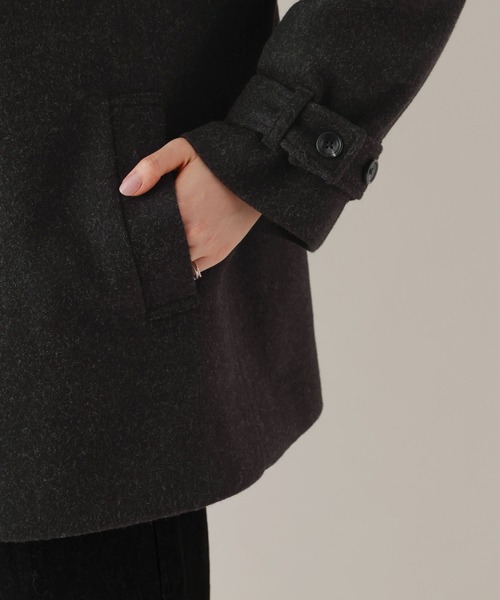 RAGEBLUE（レイジブルー）の「メルトンスタンドショートコート（ステンカラーコート・レディース・ブラック/ダークブラウン・FREE）」の21枚目の写真