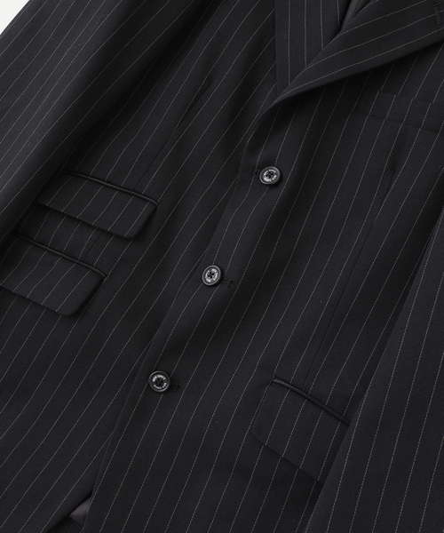 BEN DAVIS（ベンデイビス）の「BEN DAVIS（ベン デイビス）Stripe Tailored Jacket（その他アウター・メンズ・ブラック・X-LARGE/LARGE/MEDIUM）」の4枚目の写真