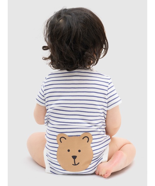 GAP(ギャップ)の「ブラナンベア ボディスーツ (ベビー)(ロンパース・キッズ・ホワイト×ブルー/イエロー/オフホワイト・50cm/60cm/80cm/70cm)」の3枚目の写真