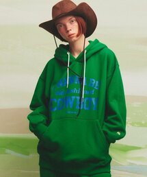 MAINBOOTH（メインブース）の「Wannabe Hood T-shirt(GREEN)（パーカー）」