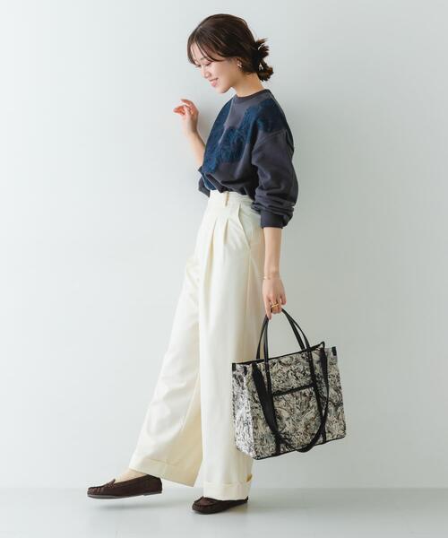 RODE SKO(ロデスコ)の「ファブリックスクエアトートバッグ(トートバッグ・レディース・アイボリー/グレー・ONE)」の14枚目の写真