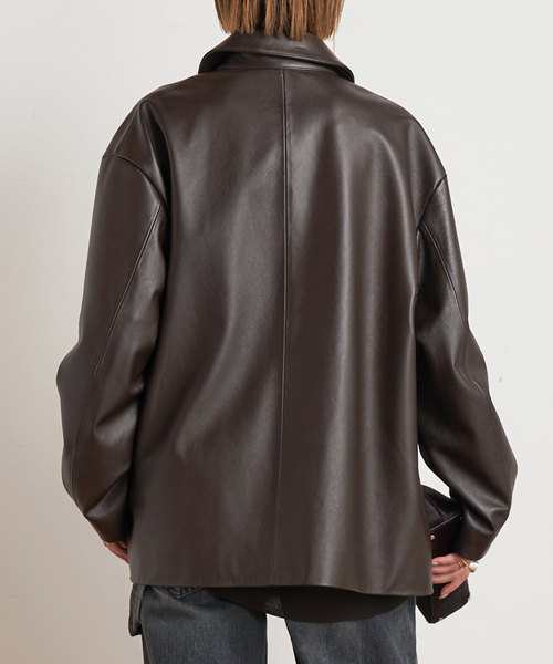 AP STUDIO（エーピーストゥディオ）の「レザージャケット（その他アウター・レディース・ブラウン・FREE）」の3枚目の写真