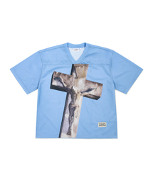 LORES（ロアス）の「Cross Mesh Football Jersey - Blue（その他トップス）」