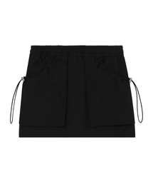 WOOALONG（ウアロン）の「Shirring pocket mini skirt - BLACK（スカート）」