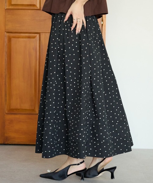 PREFERIR（プレフェリール）の「【春定番】コットン ボリューム ロング ギャザースカート（スカート・レディース・カーキ/ブラック/キャメル・FREE）」の5枚目の写真