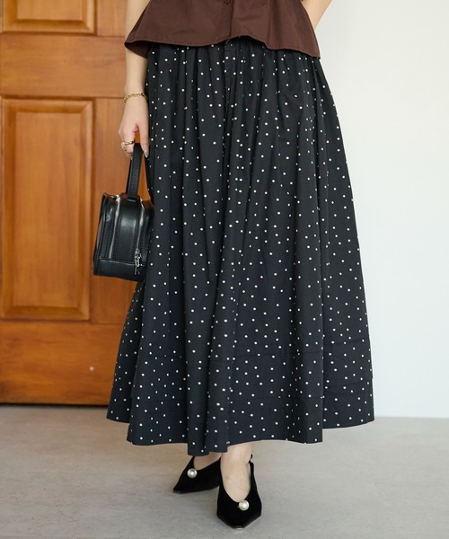 PREFERIR（プレフェリール）の「【春定番】コットン ボリューム ロング ギャザースカート（スカート・レディース・カーキ/ブラック/キャメル・FREE）」の7枚目の写真