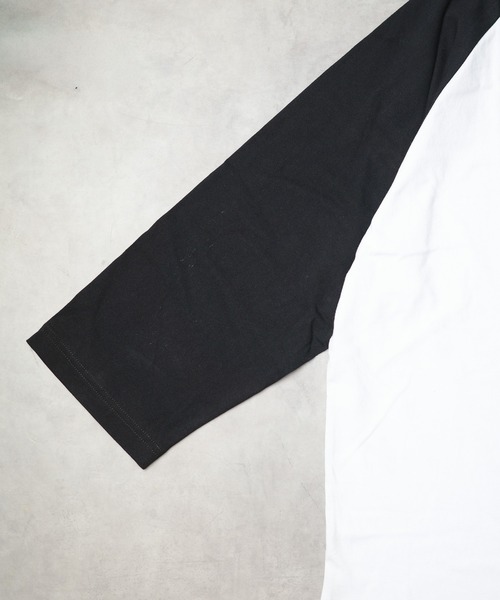 B.I.D.(ビーアイディー)の「《ミドルウエイト天竺 ラグラン8分袖Tシャツ》(Tシャツ/カットソー・レディース・ホワイト×グリーン/ホワイト×ブルー/ホワイト×ブラック/ブラック×ホワイト/ホワイト×ネイビー・MEDIUM)」の15枚目の写真