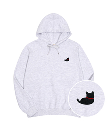 OKSTAR（オクスター）の「黒猫刺繍特厚裏毛オーバーサイズフードパーカー（パーカー）」