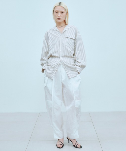 THINGS THAT MATTER(シングス ザット マター)の「SAILOR BLOUSING STRIPE SHIRT / セーラー ブラウジング ストライプ シャツ(シャツ/ブラウス・レディース・サックスブルー/オフホワイト/ピンク・FREE)」の22枚目の写真