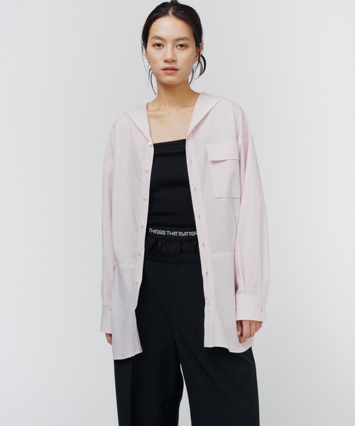 THINGS THAT MATTER（シングス ザット マター）の「SAILOR BLOUSING STRIPE SHIRT / セーラー ブラウジング ストライプ シャツ（シャツ/ブラウス・レディース・サックスブルー/オフホワイト/ピンク・FREE）」の11枚目の写真