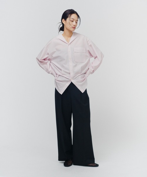 THINGS THAT MATTER（シングス ザット マター）の「SAILOR BLOUSING STRIPE SHIRT / セーラー ブラウジング ストライプ シャツ（シャツ/ブラウス・レディース・サックスブルー/オフホワイト/ピンク・FREE）」の12枚目の写真