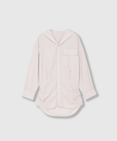 THINGS THAT MATTER（シングス ザット マター）の「SAILOR BLOUSING STRIPE SHIRT / セーラー ブラウジング ストライプ シャツ（シャツ/ブラウス・レディース・サックスブルー/オフホワイト/ピンク・FREE）」の18枚目の写真