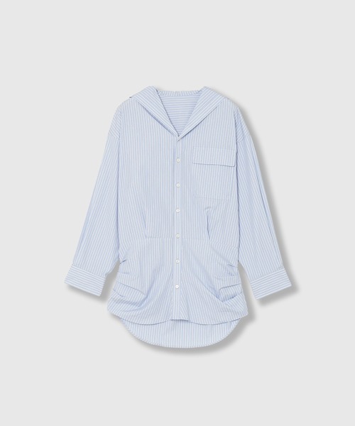 THINGS THAT MATTER（シングス ザット マター）の「SAILOR BLOUSING STRIPE SHIRT / セーラー ブラウジング ストライプ シャツ（シャツ/ブラウス・レディース・サックスブルー/オフホワイト/ピンク・FREE）」の16枚目の写真