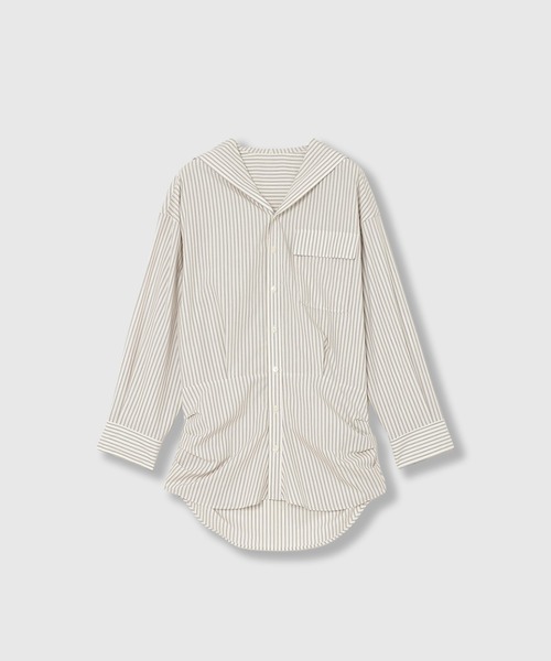 THINGS THAT MATTER（シングス ザット マター）の「SAILOR BLOUSING STRIPE SHIRT / セーラー ブラウジング ストライプ シャツ（シャツ/ブラウス・レディース・サックスブルー/オフホワイト/ピンク・FREE）」の14枚目の写真