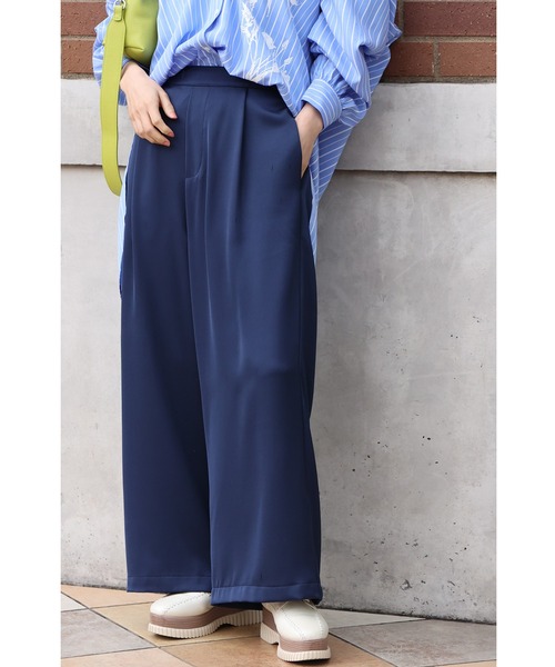 cawaii(カワイイ)の「大人の艶足し 光沢パンツ(その他パンツ・レディース・ネイビー/ベージュ/オレンジ・M-Long/M-Short/L-Long/L-Short)」の2枚目の写真