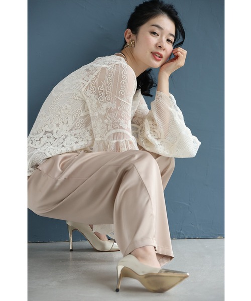 cawaii(カワイイ)の「大人の艶足し 光沢パンツ(その他パンツ・レディース・ネイビー/ベージュ/オレンジ・M-Long/M-Short/L-Long/L-Short)」の19枚目の写真
