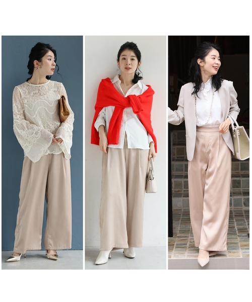 cawaii(カワイイ)の「大人の艶足し 光沢パンツ(その他パンツ・レディース・ネイビー/ベージュ/オレンジ・M-Long/M-Short/L-Long/L-Short)」の21枚目の写真