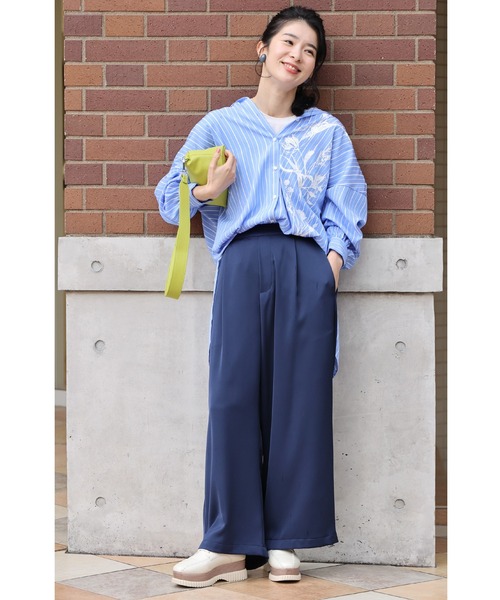 cawaii(カワイイ)の「大人の艶足し 光沢パンツ(その他パンツ・レディース・ネイビー/ベージュ/オレンジ・M-Long/M-Short/L-Long/L-Short)」の14枚目の写真