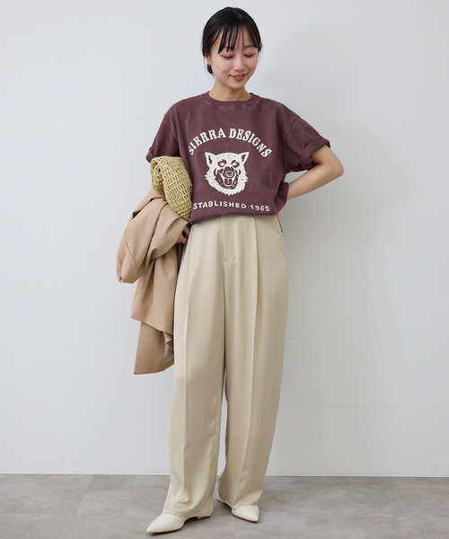 SLOBE IENA（スローブイエナ）の「サテンタックパンツ（その他パンツ・レディース・ベージュ/ネイビー/ピンク系その他・36/38）」の4枚目の写真