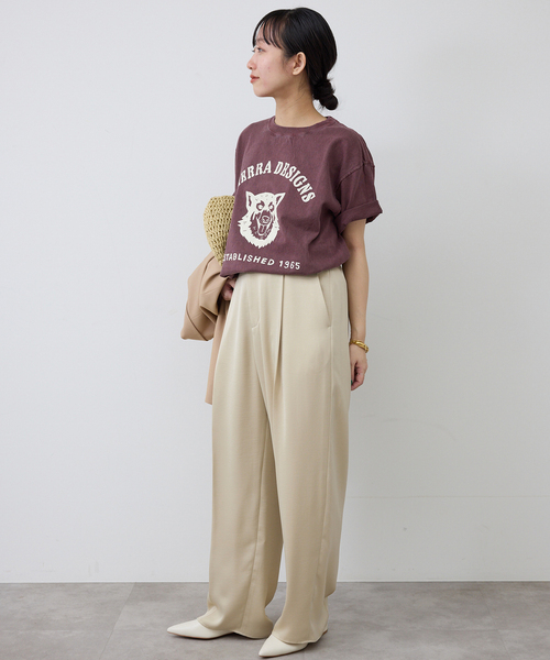 SLOBE IENA（スローブイエナ）の「サテンタックパンツ（その他パンツ・レディース・ベージュ/ネイビー/ピンク系その他・36/38）」の5枚目の写真