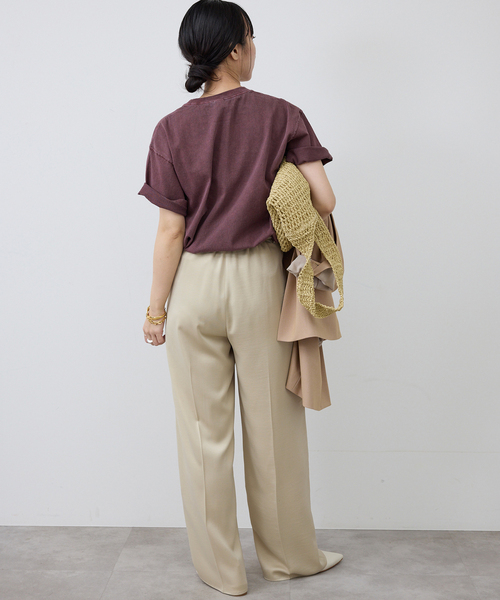 SLOBE IENA（スローブイエナ）の「サテンタックパンツ（その他パンツ・レディース・ベージュ/ネイビー/ピンク系その他・36/38）」の6枚目の写真